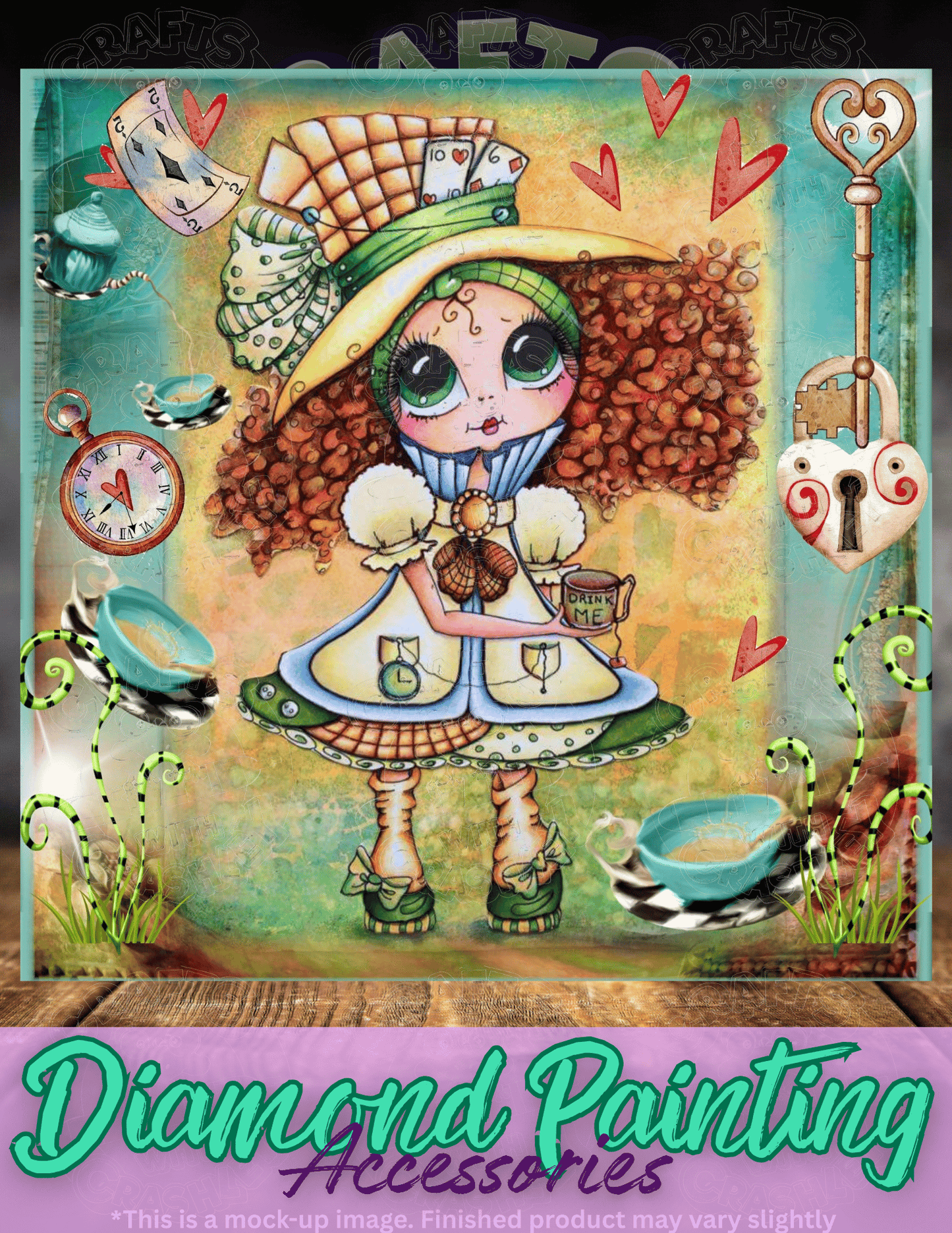 "Down the Rabbit Hole Mad Hatter Bestie" by ©Sherri Baldy Premium Accessories for Diamond Painting