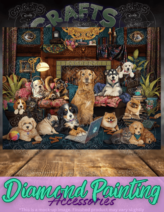 "Woofing From Home" by ©Brigid Ashwood Premium Accessories for Diamond Painting