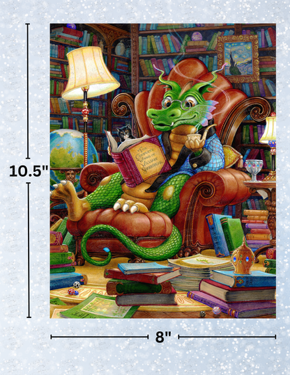 "Literate Dragon" By ©Randal Spangler Decorative Diamond Painting Release Papers