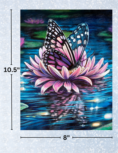 "Butterfly & Lotus" by ©Dakota Daetwiler Decorative Diamond Painting Release Papers