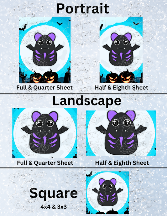 "Benny Bat" by ©Mrs Coffee Premium Decorative Release Papers for Diamond Painting