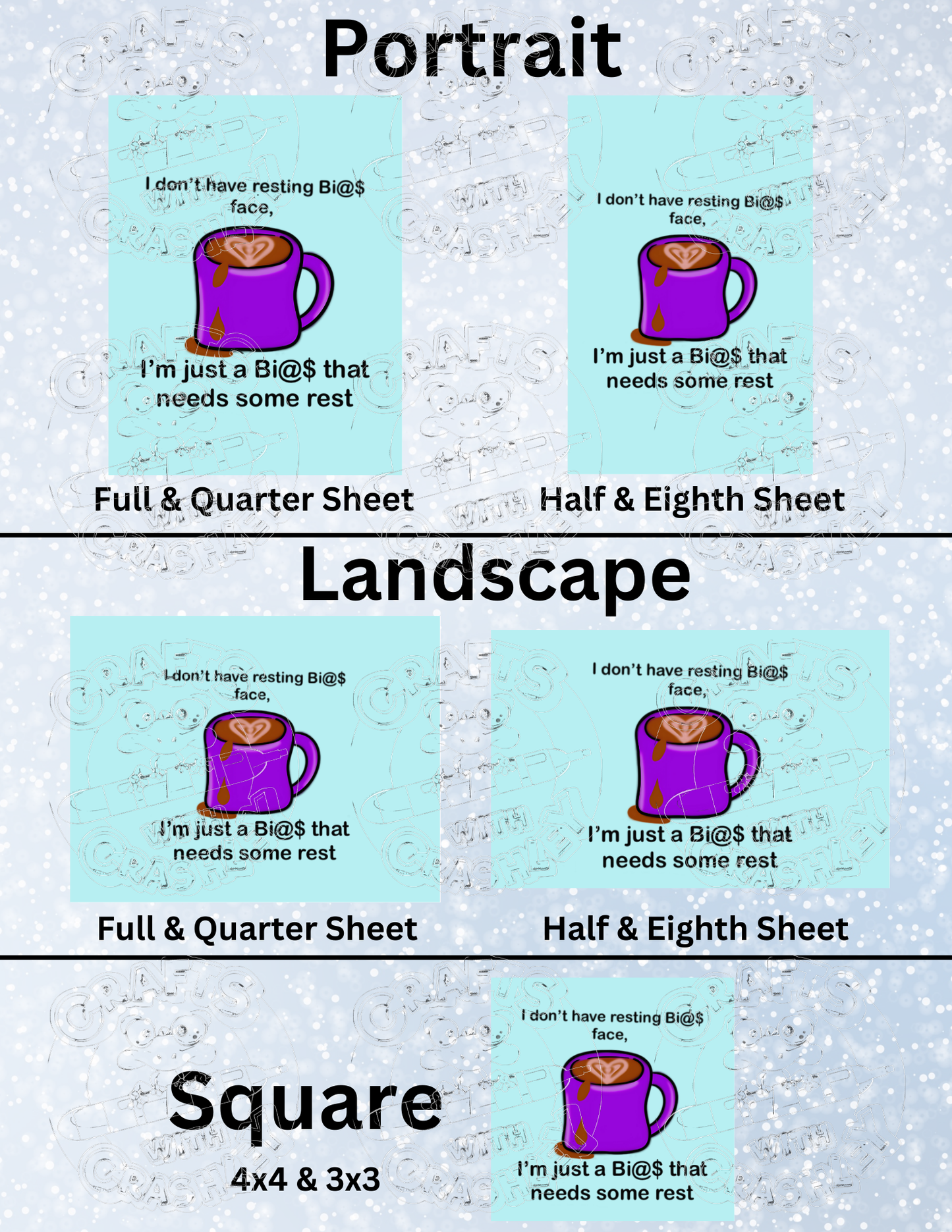 Product Bundle "Bi@$ Face" by ©Mrs Coffee