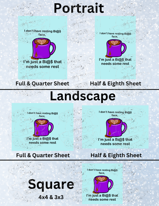 "Bi@$ Face" by ©Mrs Coffee Premium Decorative Release Papers for Diamond Painting