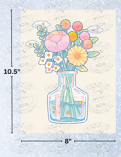 "Summer Bouquet Vase" by ©Hiroko Hashimoto Decorative Diamond Painting Release Papers