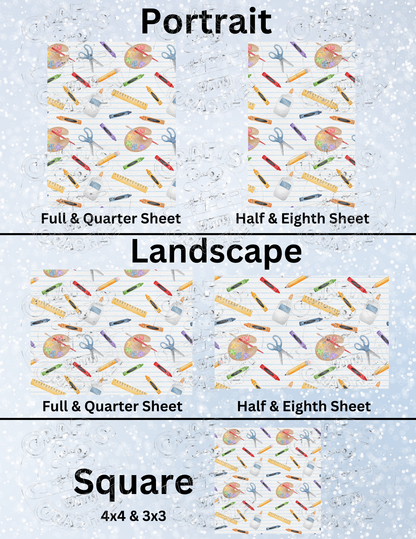 "School Supplies" by ©Sara Anne Creations Premium Decorative Release Papers for Diamond Painting