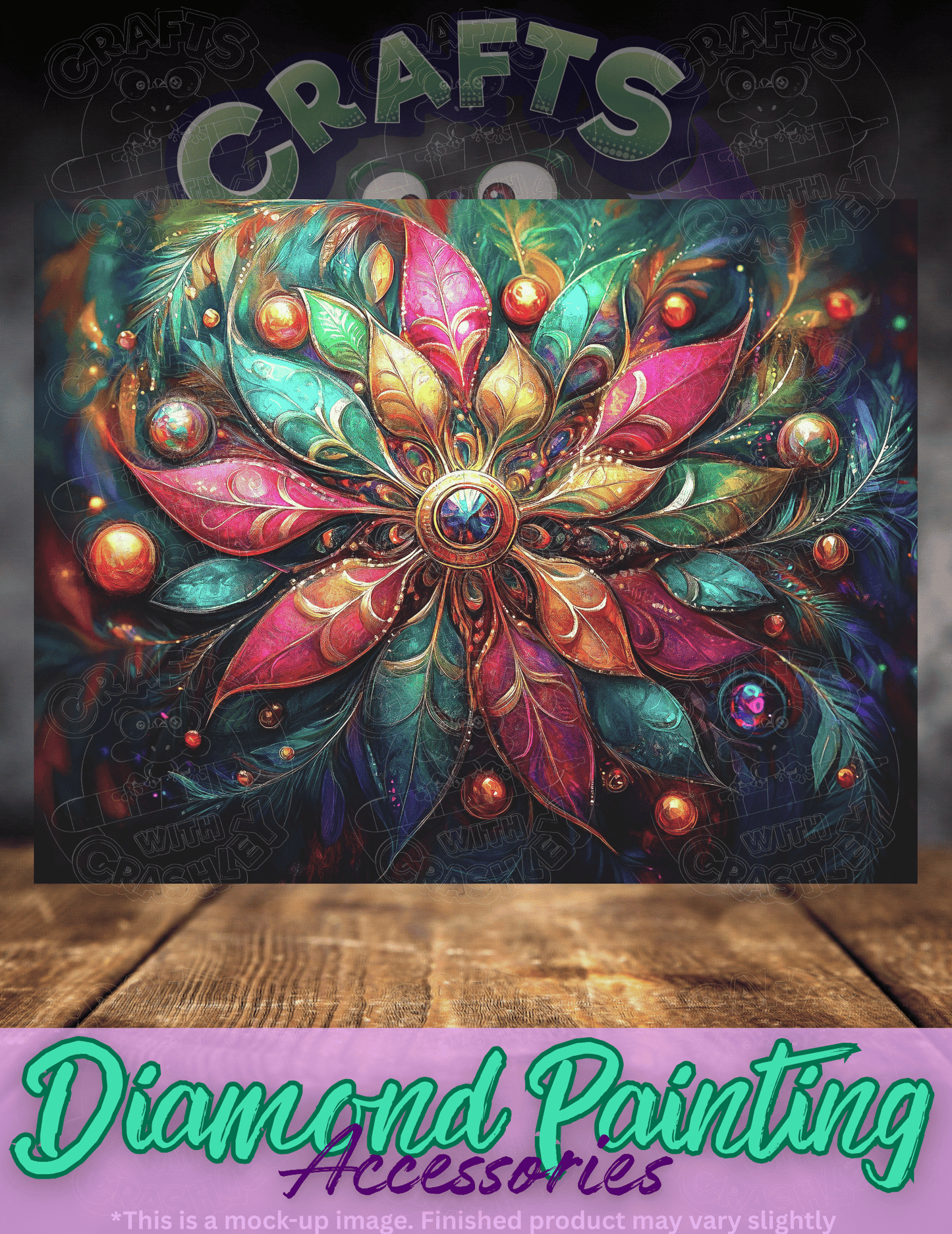 "Poinsettia Christmas Ornament" by ©Peggy Collins Premium Accessories for Diamond Painting