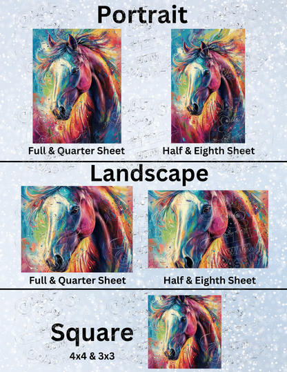 "Splattered Stallion" by ©Catriona Crehan Premium Decorative Release Papers for Diamond Painting