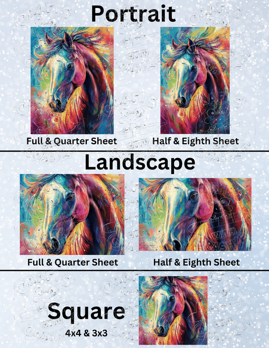 "Splattered Stallion" by ©Catriona Crehan Premium Decorative Release Papers for Diamond Painting