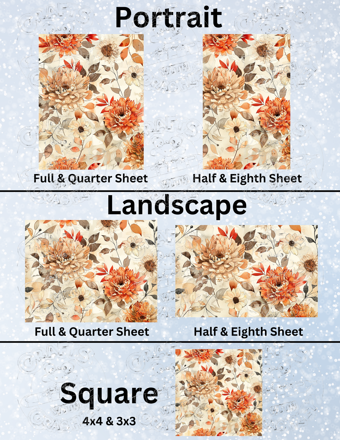 "Autumn Beauty" Premium Decorative Release Papers for Diamond Painting