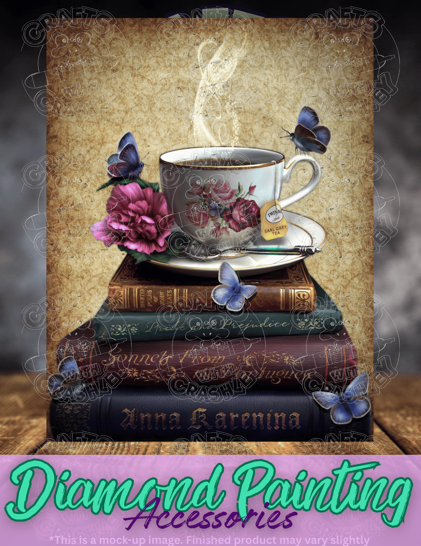 "Tea & Books" by ©Brigid Ashwood Premium Accessories for Diamond Painting