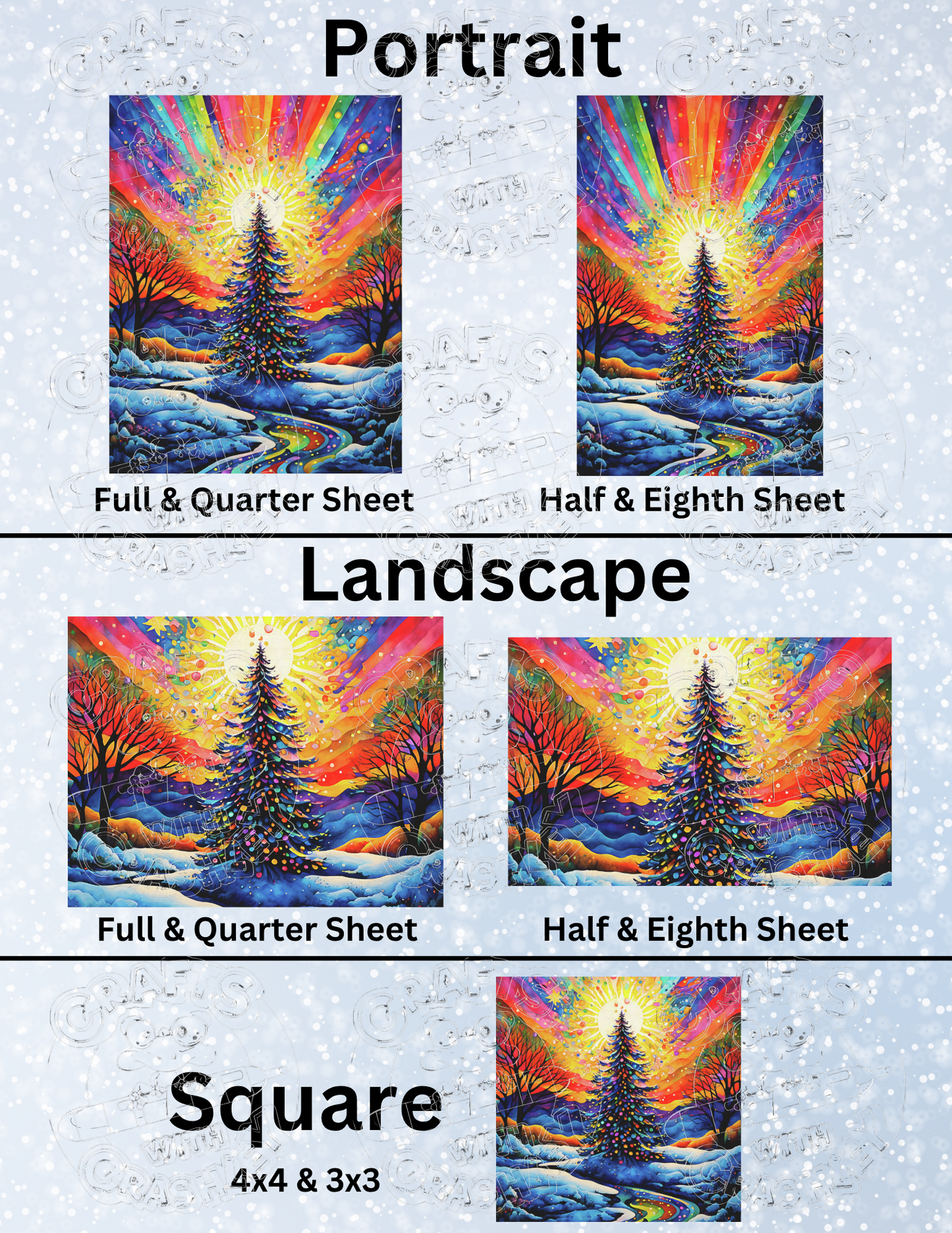 "Christmas Tree Celebration" by ©Peggy Collins Premium Decorative Release Papers for Diamond Painting