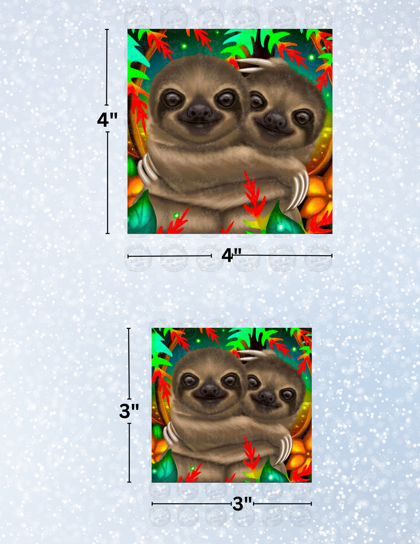 "Sloth Cuddles" by Emma Casey Decorative Diamond Painting Release Papers