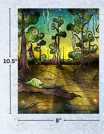 "Alligator Swamp" by ©Mandie Manzano Decorative Diamond Painting Release Papers