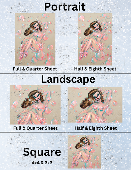 "Bubble Doll" by ©Miss Fluff Premium Decorative Release Papers for Diamond Painting