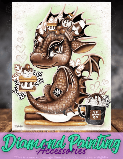 "Hot Cocoa n' S'mores Lil Dragon" by ©Sheena Pike Premium Accessories for Diamond Painting