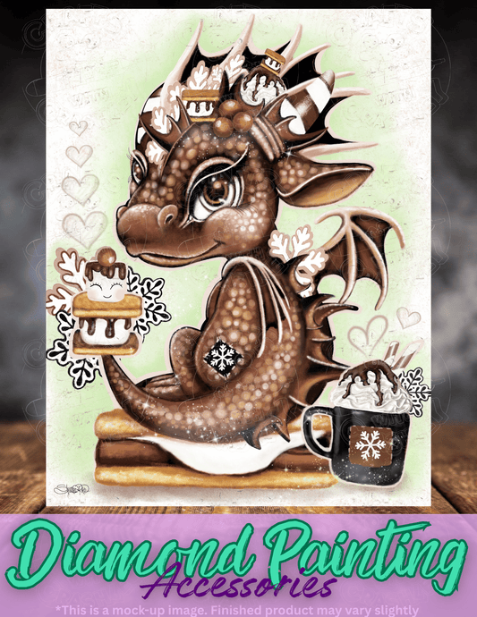"Hot Cocoa n' S'mores Lil Dragon" by ©Sheena Pike Premium Accessories for Diamond Painting