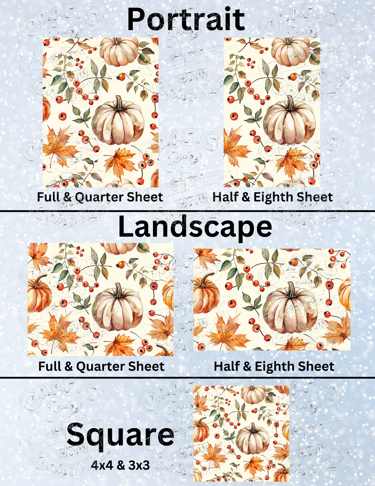 "Classic Fall" Premium Decorative Release Papers for Diamond Painting