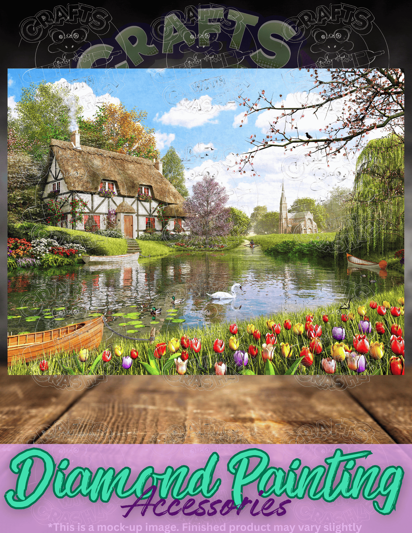 "Lakeside Cottage" by ©Dominic Davison Premium Accessories for Diamond Painting