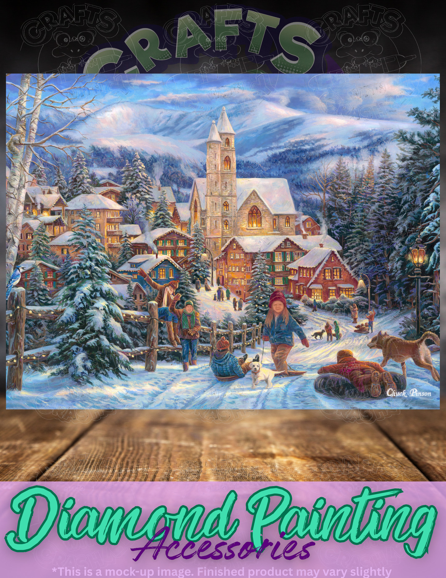 "Sledding to Town" by ©Chuck Pinson Premium Accessories for Diamond Painting