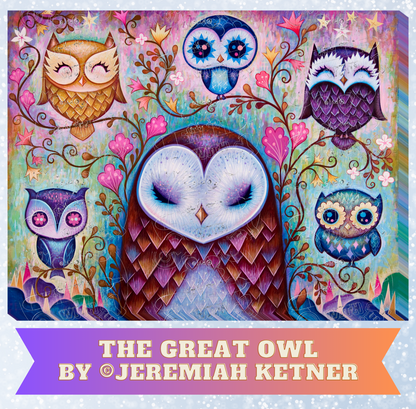 "The Great Big Owl" by ©Jeremiah Ketner Premium Decorative Release Papers for Diamond Painting