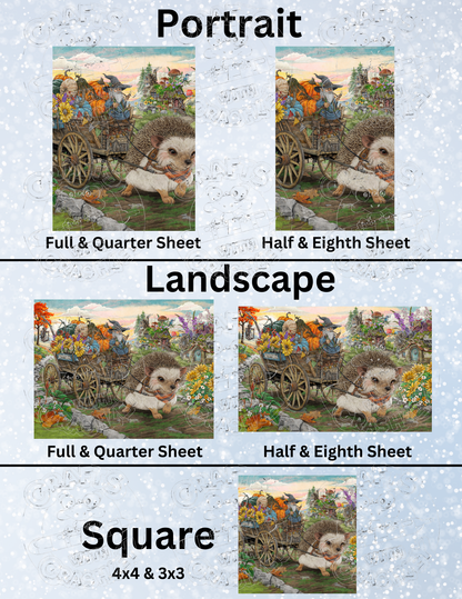 "To Market We Go, Harvest in Tow" by ©Cheryl Baker Premium Decorative Release Papers for Diamond Painting