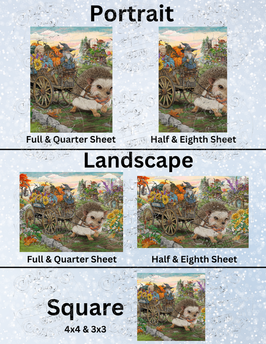 "To Market We Go, Harvest in Tow" by ©Cheryl Baker Premium Decorative Release Papers for Diamond Painting