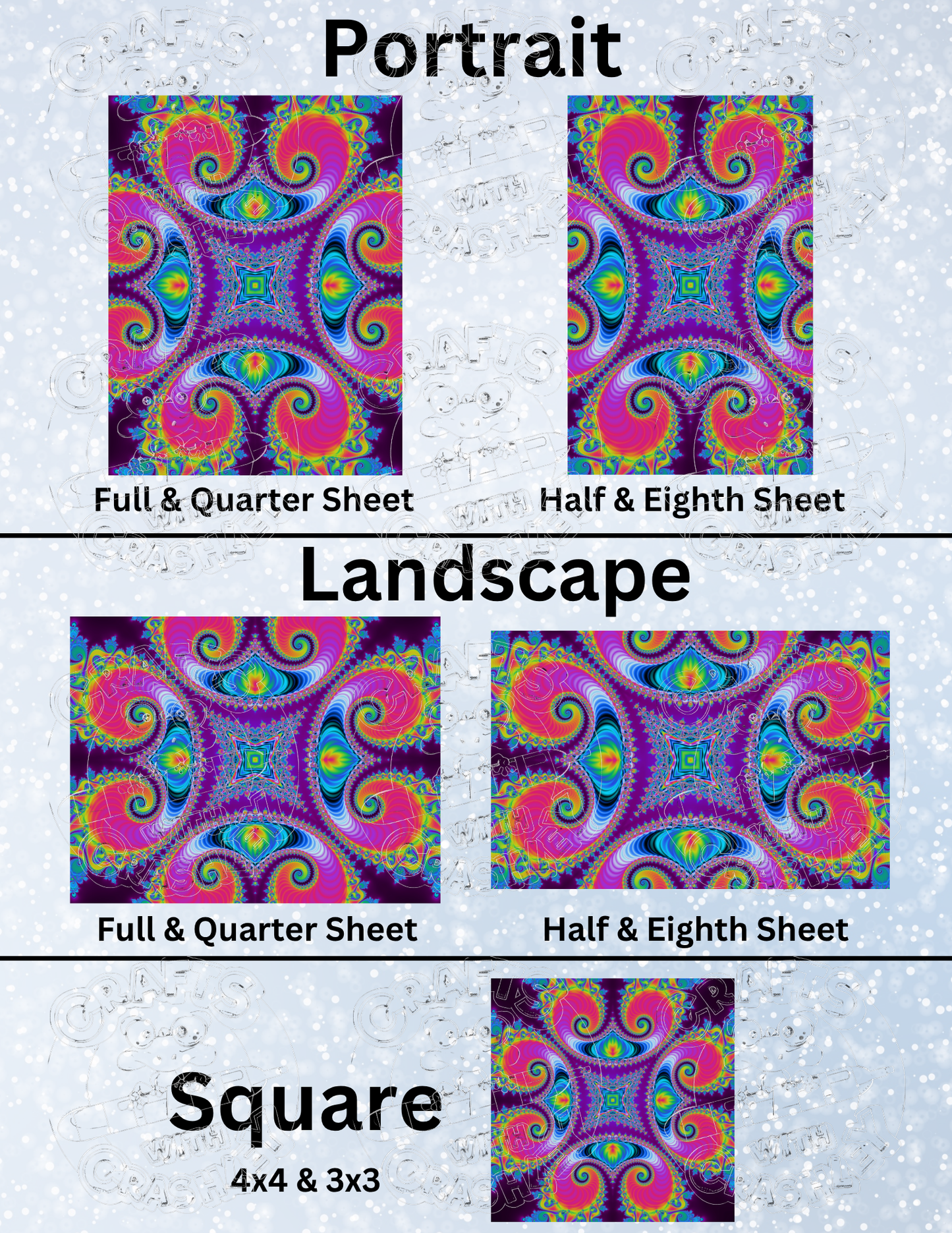 "Bold Kaleidoscope" by ©Becca Tindol Premium Decorative Release Papers for Diamond Painting