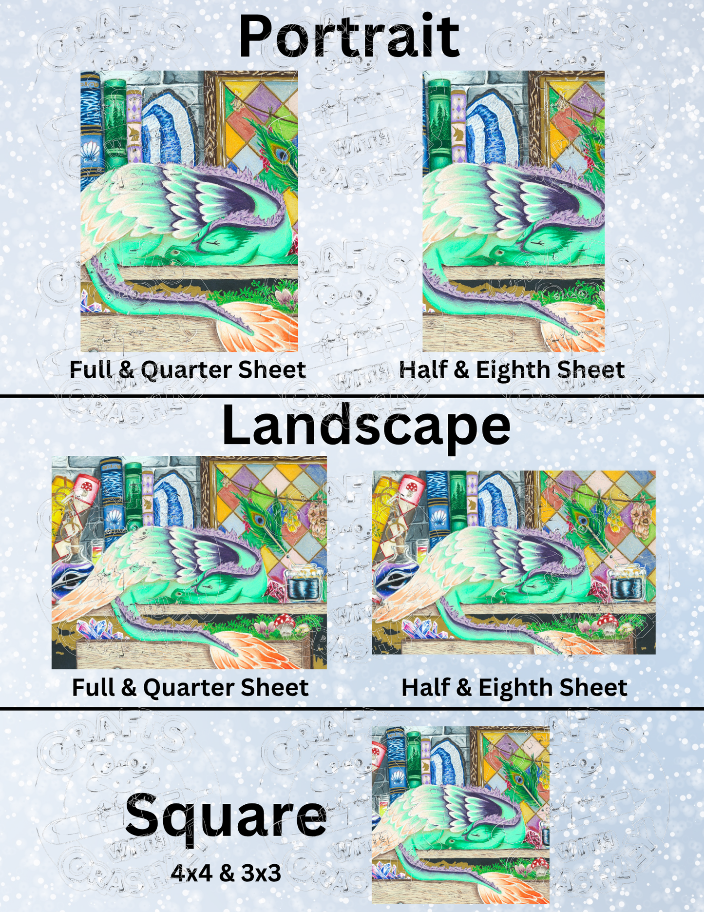 "Alchemist's Desk Dragon" by ©Courtney Lyons Premium Decorative Release Papers for Diamond Painting