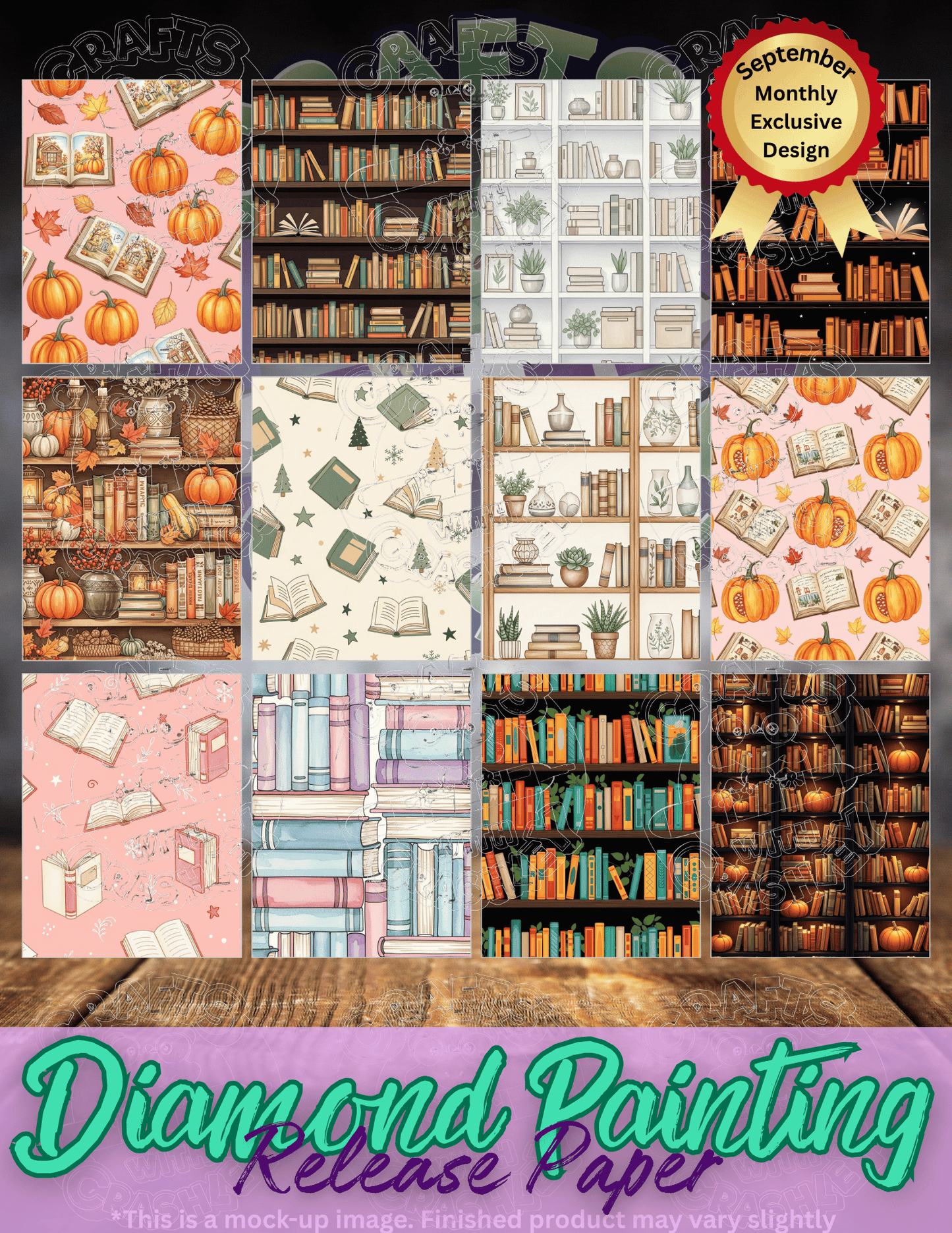 Autumn Library Combo Pack Premium Release Paper for Diamond Painting
