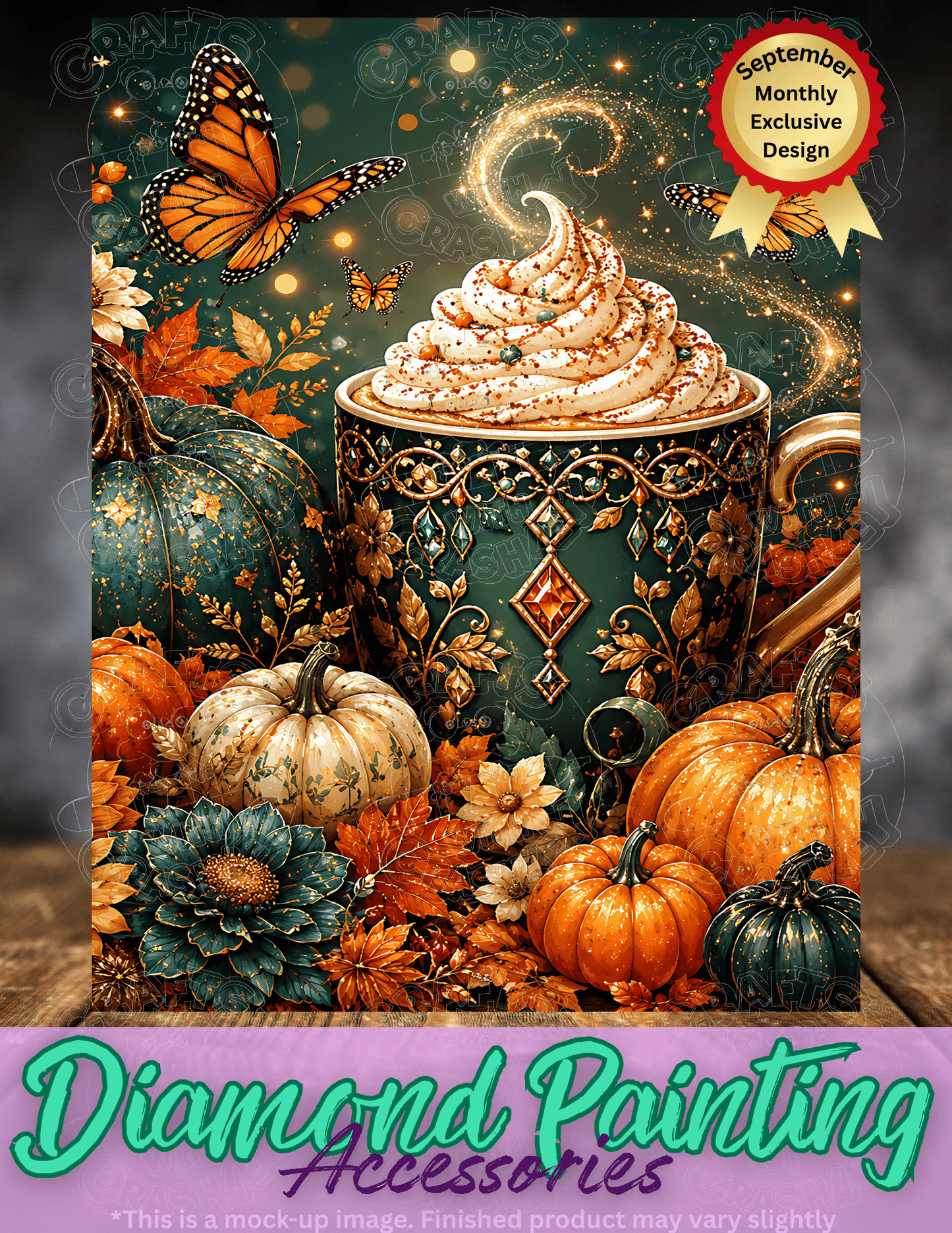 "Cozy Fall Latte" Premium Accessories for Diamond Painting