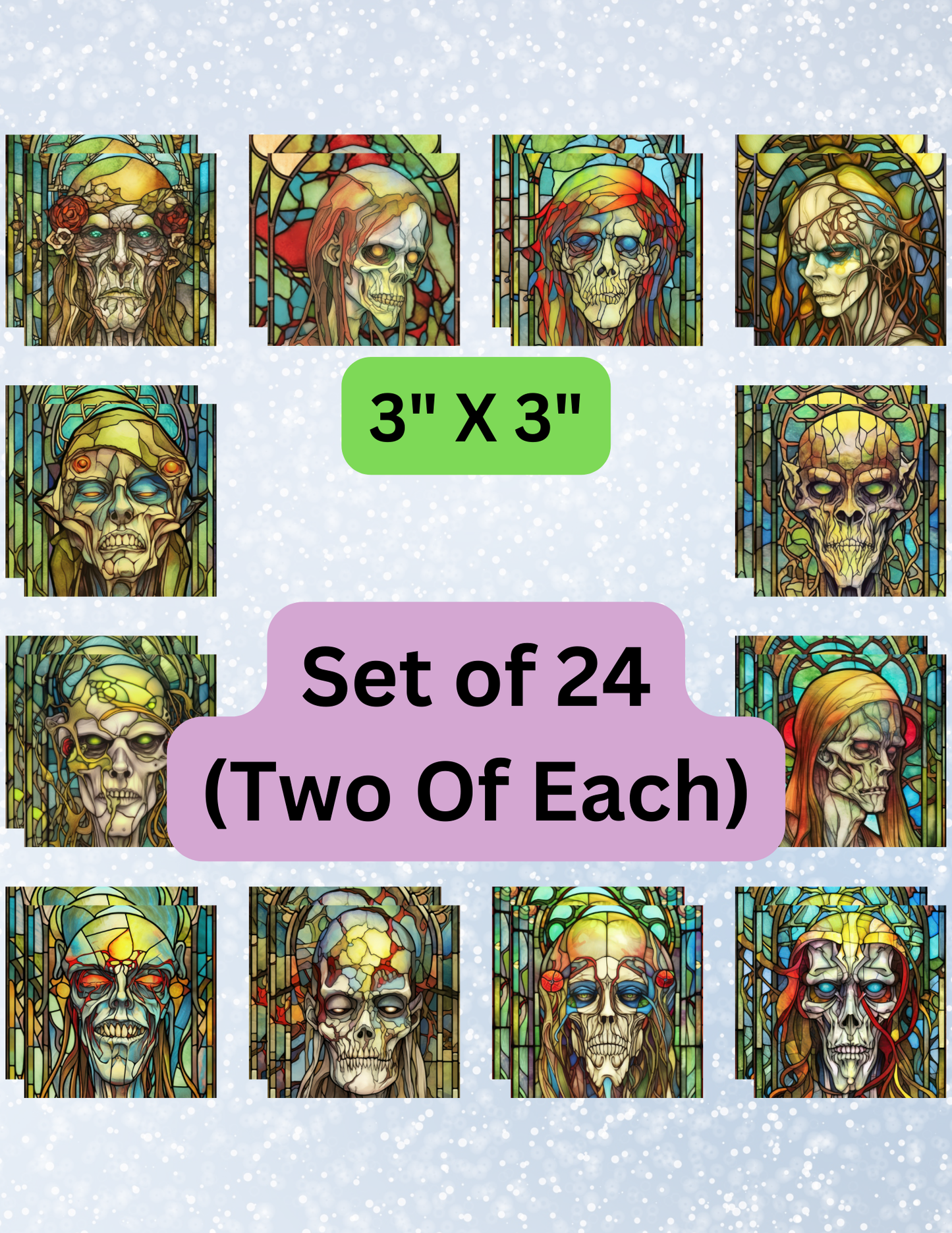 "Stained Glass Zombies" Premium Diamond Painting Release Papers