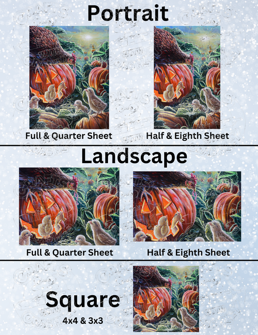 "Breakfast in a Pumpkin Field" by ©Dakota Daetwiler Premium Decorative Release Papers for Diamond Painting