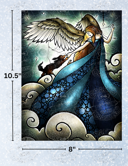 "All Dogs DO Go to Heaven" by ©Mandie Manzano Decorative Diamond Painting Release Papers