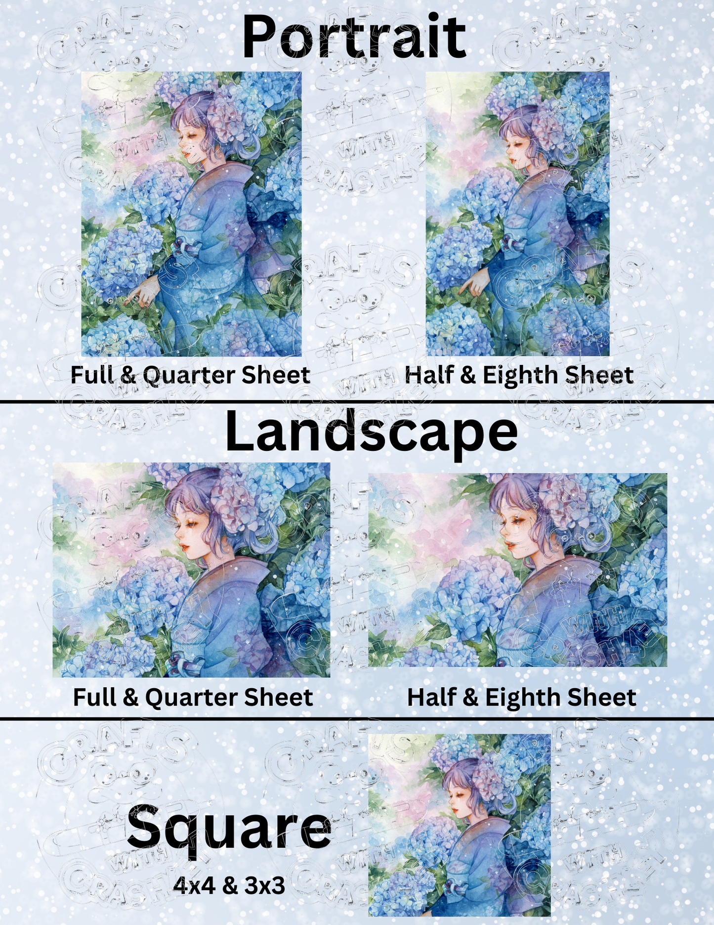 "Ajisai" by ©Margaret Morales Premium Decorative Release Papers for Diamond Painting