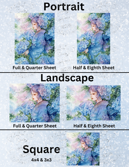 "Ajisai" by ©Margaret Morales Premium Decorative Release Papers for Diamond Painting