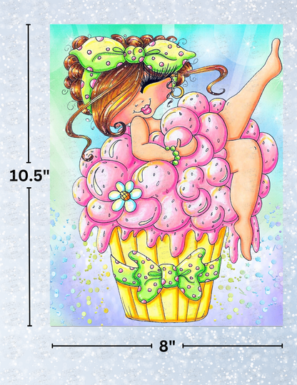 "Fluffy Cupcake Bestie" by ©Sherri Baldy Decorative Diamond Painting Release Papers