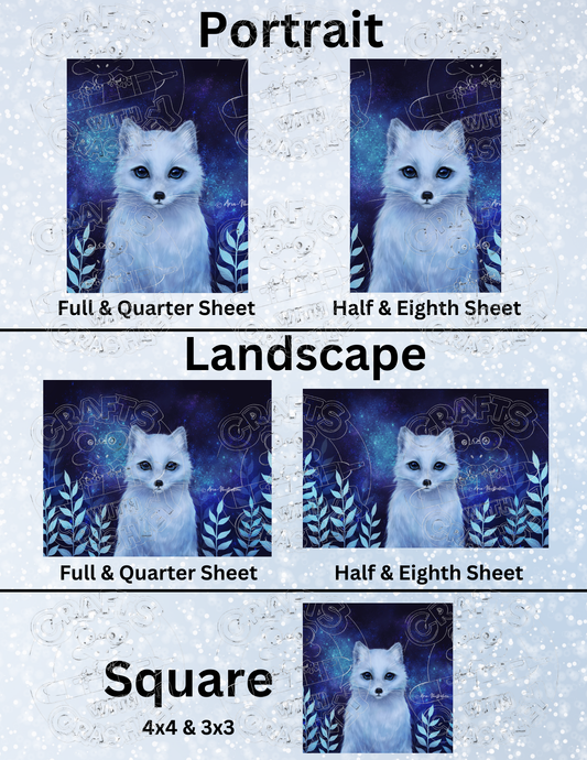 "Arctic Fox" by ©Aria Illustration Premium Decorative Release Papers for Diamond Painting