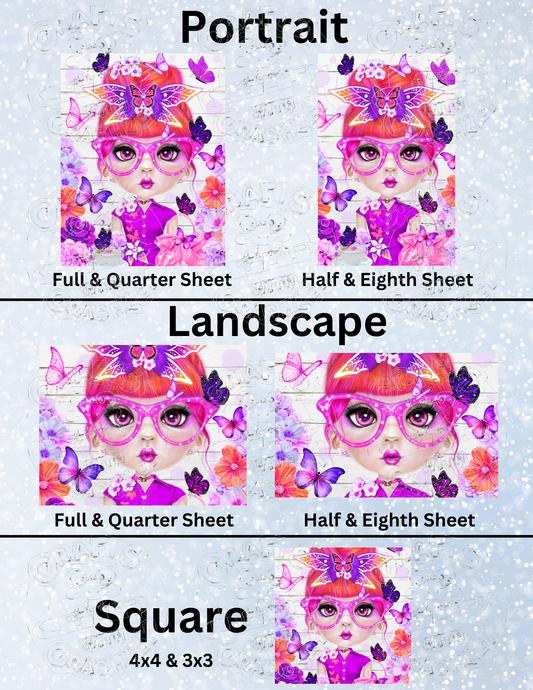 "Butterfly Collector Brielle" by ©Sheena Pike Premium Decorative Release Papers for Diamond Painting