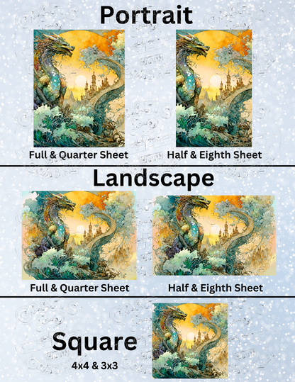 "The Dragon's Wake" by ©T.S. Larking Premium Decorative Release Papers for Diamond Painting