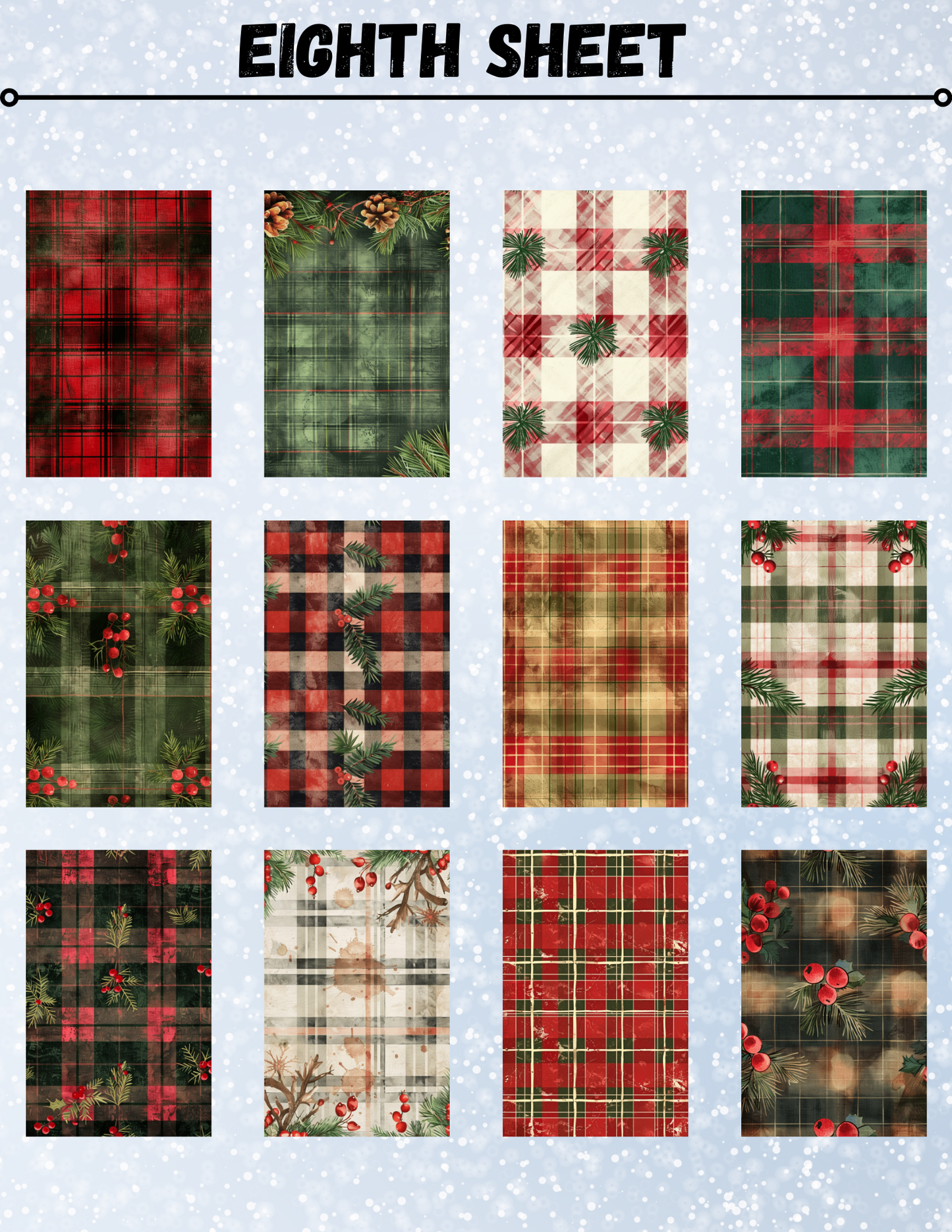 "Christmas Plaid" Decorative Diamond Painting Release Papers