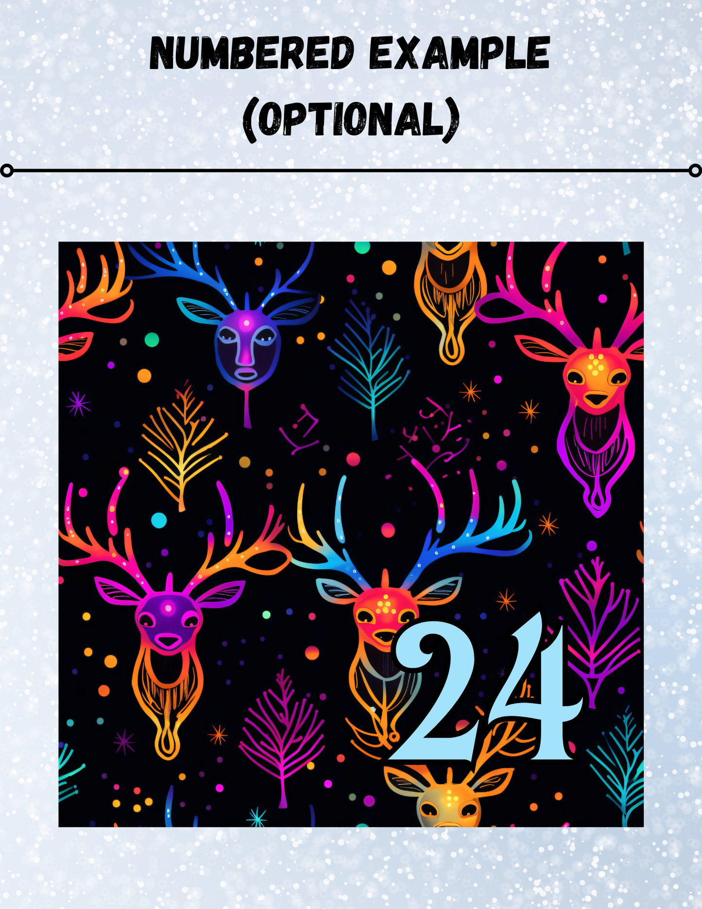 "Neon Reindeer" Decorative Diamond Painting Release Papers