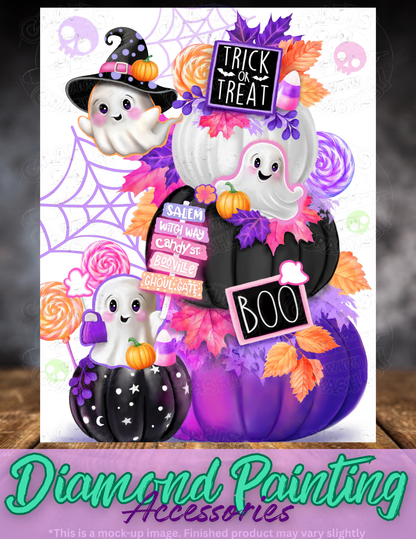 "Sweet Ghosts Pumpkin Stack" by ©Sheena Pike Premium Accessories for Diamond Painting