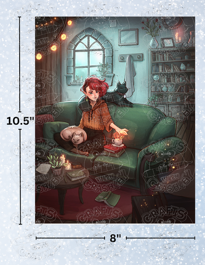 "Cats, Candles, & Tea" by ©ChrissaBug Decorative Diamond Painting Release Papers