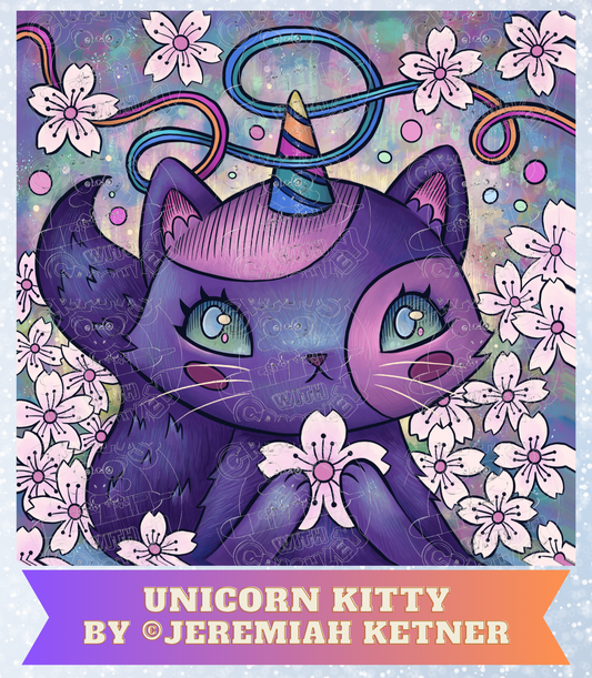 "Unicorn Kitty" by ©Jeremiah Ketner Premium Decorative Release Papers for Diamond Painting