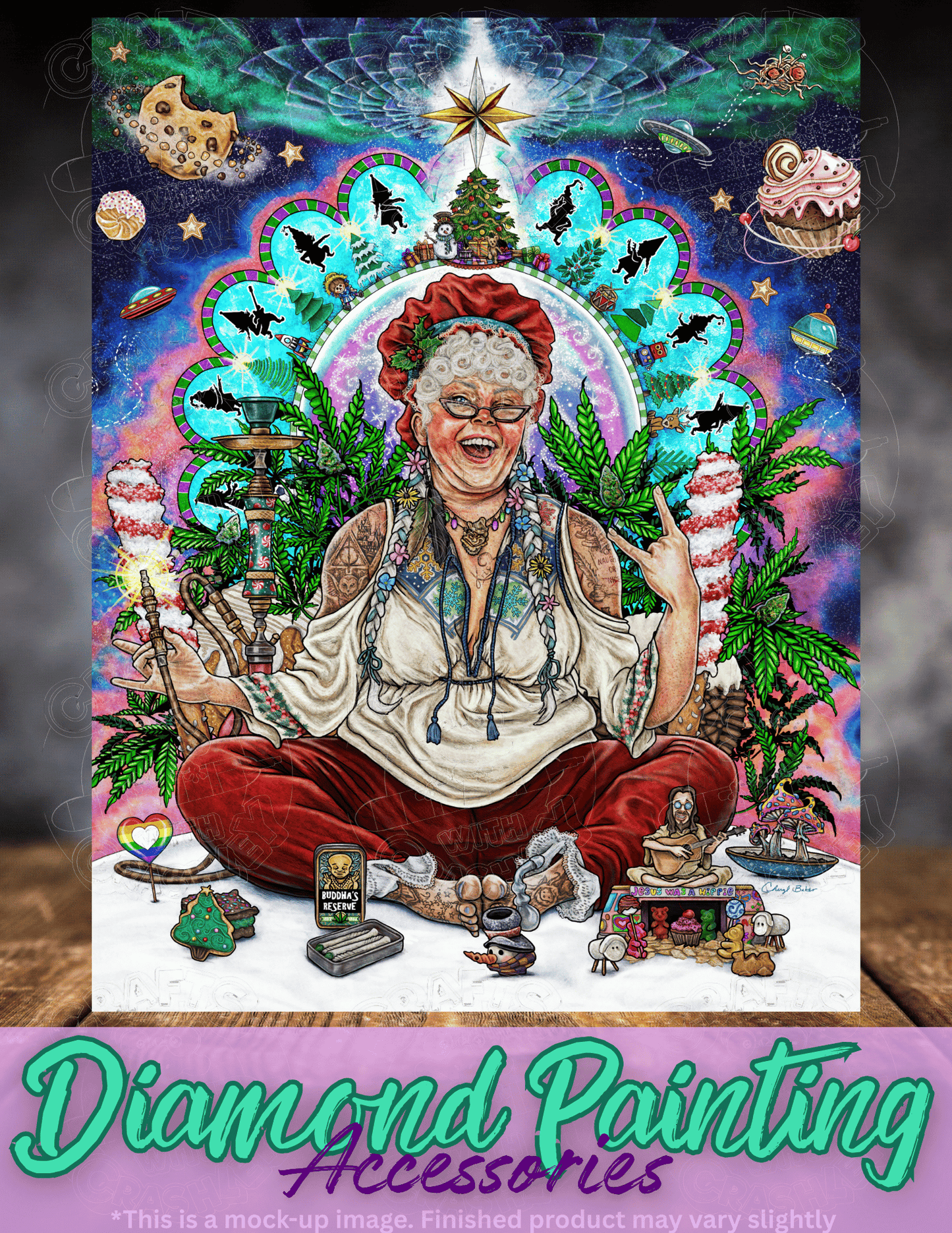 "Bohemian Mrs Claus" by ©Cheryl Baker Premium Accessories for Diamond Painting