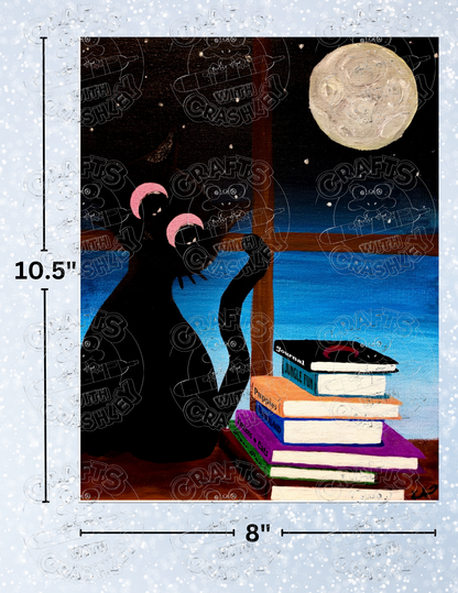 "Midnight Whiskers" by Kaleena Kollmeier Decorative Diamond Painting Release Papers