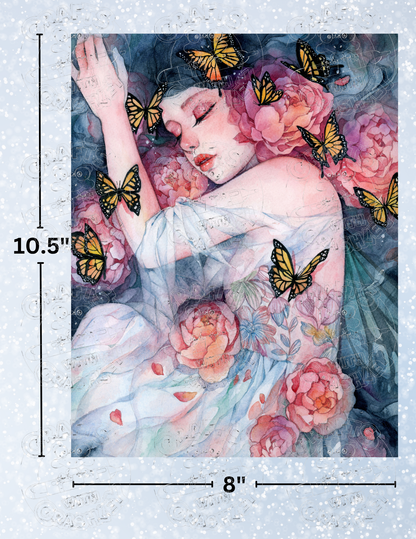 "Sleeps with Butterflies" By ©Margaret Morales Decorative Diamond Painting Release Papers