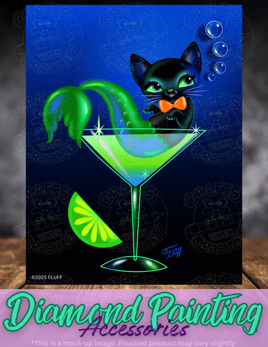 "Merkitty Kitty Martini" by ©Miss Fluff Premium Accessories for Diamond Painting