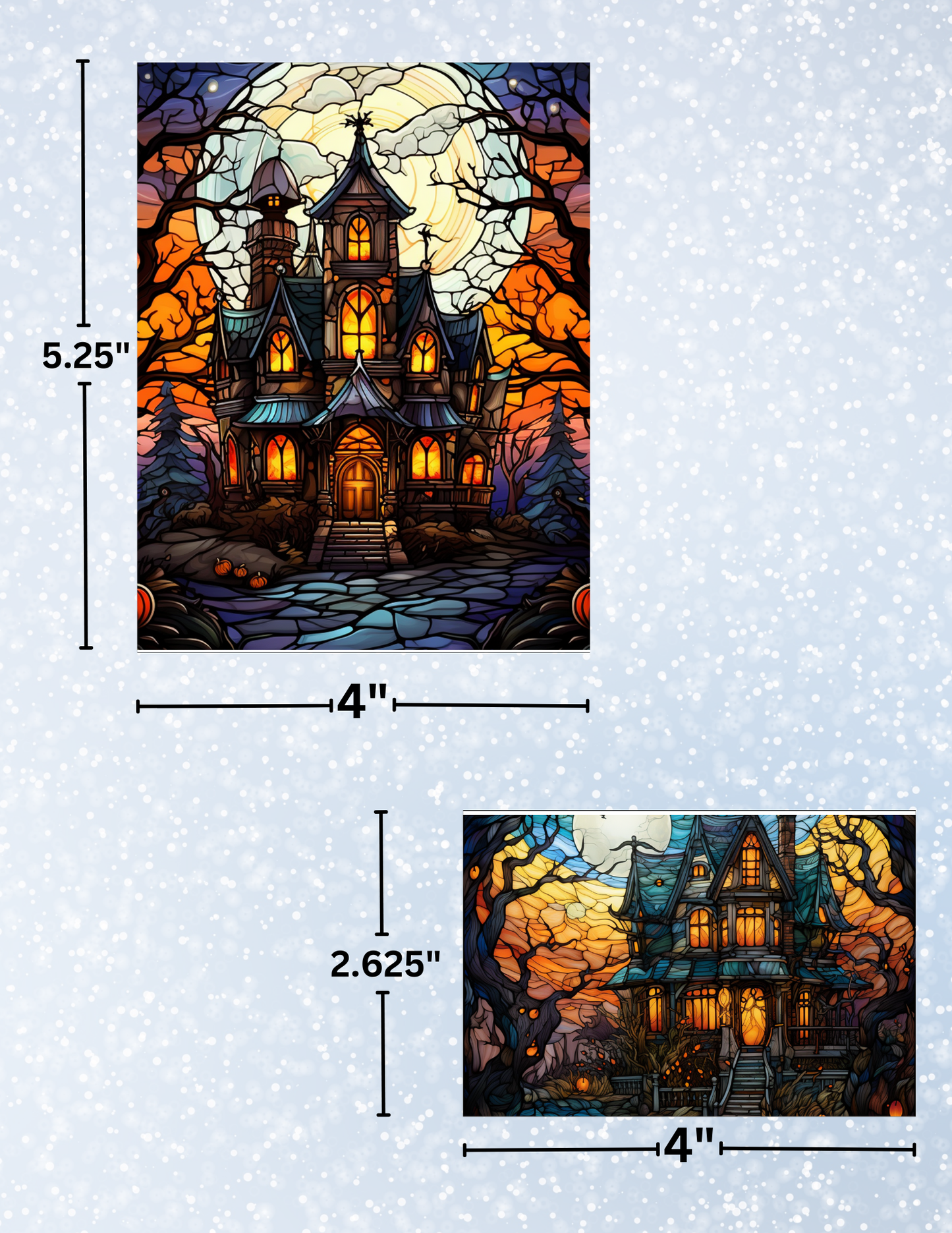 "Stained Glass Haunted Houses" Decorative Diamond Painting Release Papers