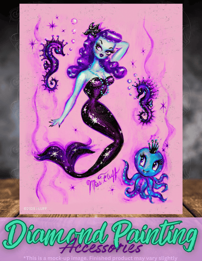"Purple Haired Mermaid" by ©Miss Fluff Premium Accessories for Diamond Painting